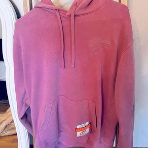 Nike faded pink hoodie with graphics